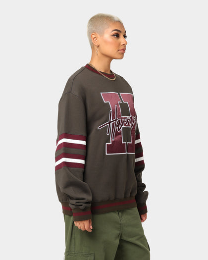 National Collegiate Athletic Association Harvard Letter Mark Panel Crewneck Steel