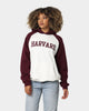 National Collegiate Athletic Association Harvard Crimson Two Tone Raglan Hoodie Vintage White