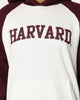 National Collegiate Athletic Association Harvard Crimson Two Tone Raglan Hoodie Vintage White