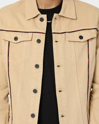 Last Kings Piping Denim Jacket Denim/Khaki