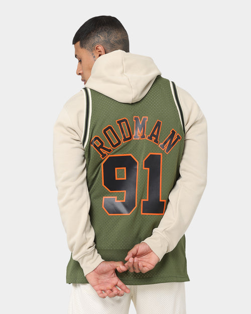 Mitchell & Ness Chicago Bulls Dennis Rodman #91 Flight Swingman Jersey Olive