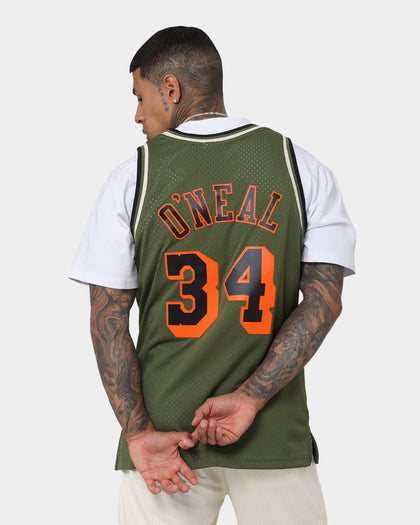 Mitchell & Ness Los Angeles Lakers Shaquille O'Neal #34 Flight Swingman Jersey Olive