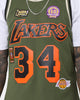 Mitchell & Ness Los Angeles Lakers Shaquille O'Neal #34 Flight Swingman Jersey Olive