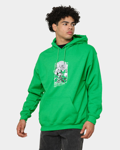 Rats Get Fat Paint Flower Hoodie Green