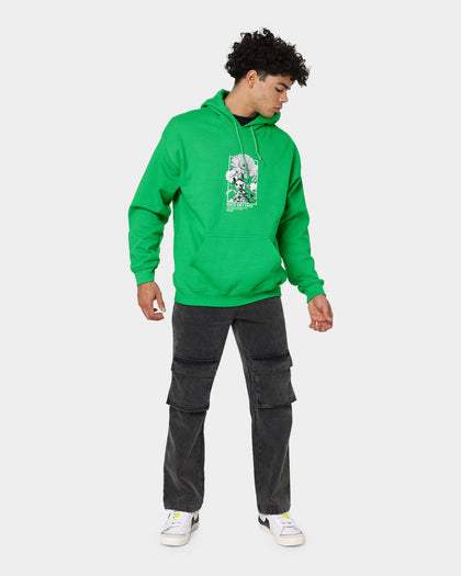 Rats Get Fat Paint Flower Hoodie Green