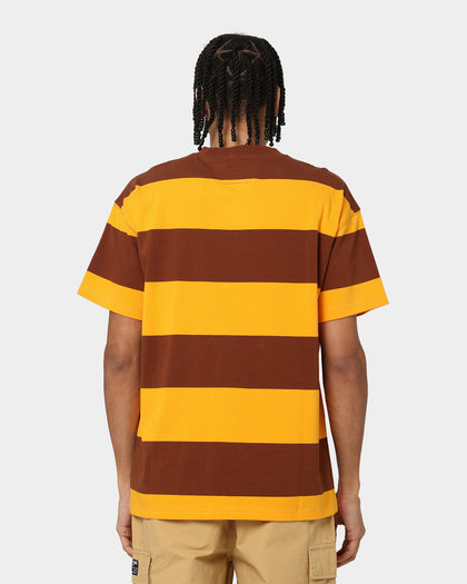Grand Scheme Yarn Dyed Short Sleeve T-Shirt Brown/Yellow