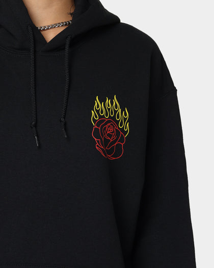 Goat Crew Fire Rose Hoodie Black