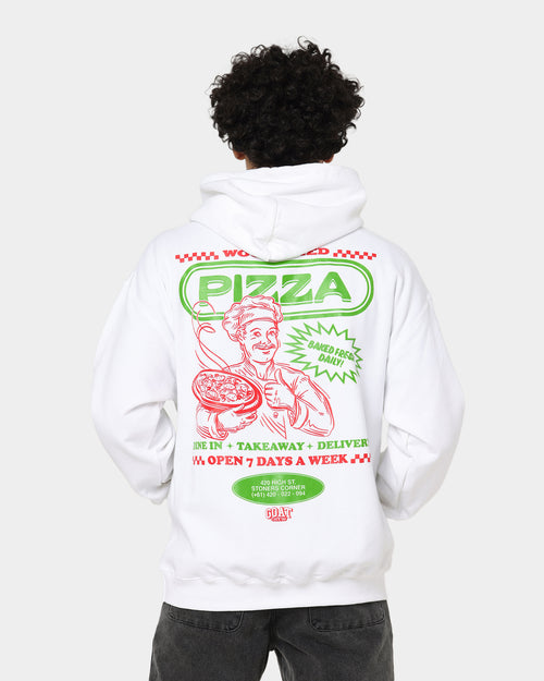 Goat Crew Pizza Shop Hoodie White