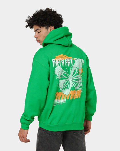 Rats Get Fat Spray Butterfly Hoodie Green