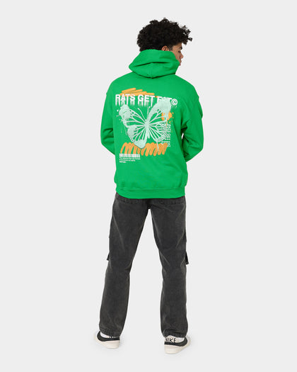 Rats Get Fat Spray Butterfly Hoodie Green