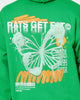 Rats Get Fat Spray Butterfly Hoodie Green