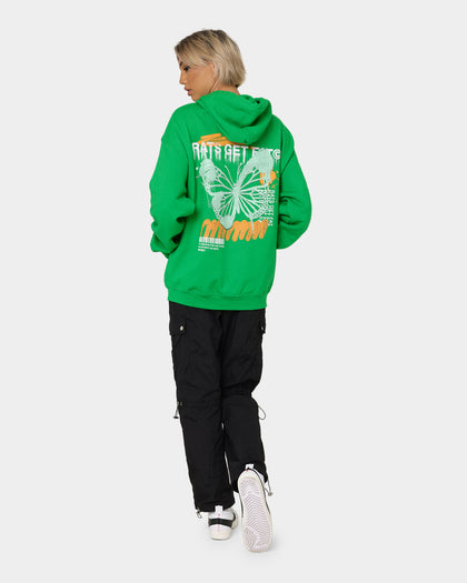 Rats Get Fat Spray Butterfly Hoodie Green