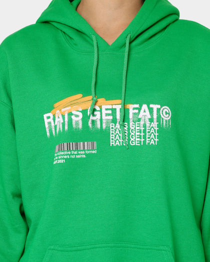 Rats Get Fat Spray Butterfly Hoodie Green