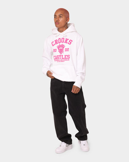 Crooks & Castles Fairfax Varsity Hoodie Hot Pink/White