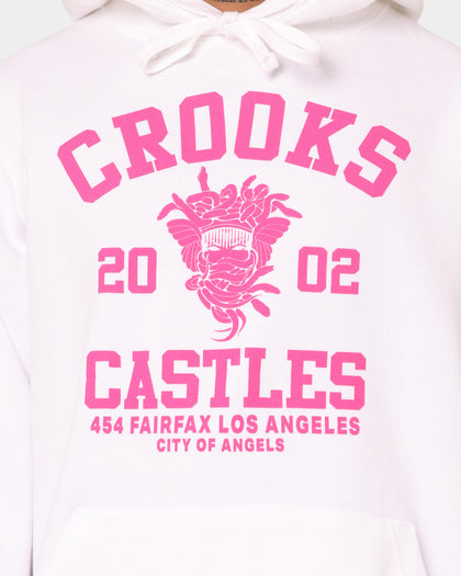 Crooks & Castles Fairfax Varsity Hoodie Hot Pink/White