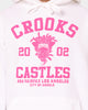 Crooks & Castles Fairfax Varsity Hoodie Hot Pink/White