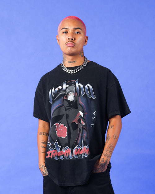 Goat Crew X Naruto Itachi Uchiha Premium Vintage T-Shirt Vintage Black