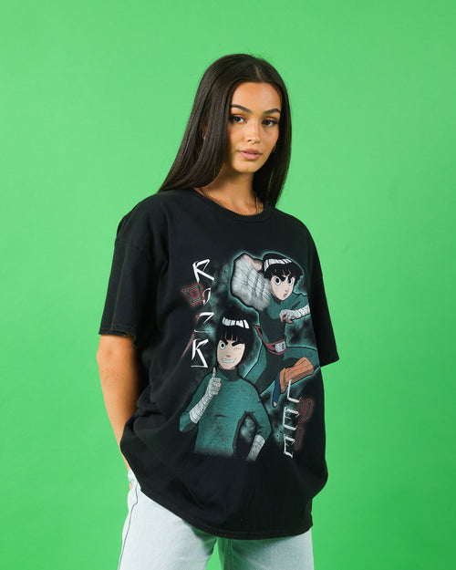 Goat Crew X Naruto Rock Lee Vintage T-Shirt Black Wash