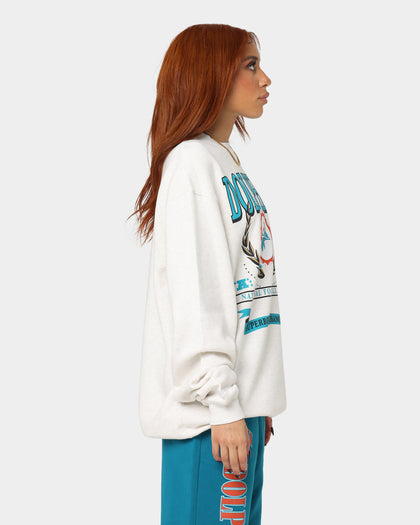 Mitchell & Ness Women's Miami Dolphins National Crewneck White Marle