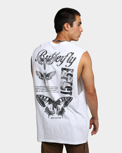 Rats Get Fat Butterfly Effect Muscle T-Shirt White