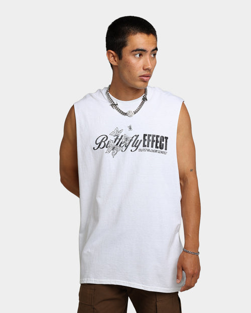 Rats Get Fat Butterfly Effect Muscle T-Shirt White