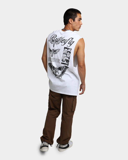 Rats Get Fat Butterfly Effect Muscle T-Shirt White