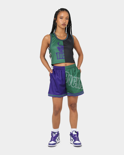 Mitchell & Ness Women's Milwaukee Bucks Big Face 5.0 Crop Tank Top Green