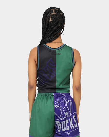 Mitchell & Ness Women's Milwaukee Bucks Big Face 5.0 Crop Tank Top Green