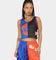 Mitchell & Ness Women's New York Knicks Big Face 5.0 Crop Tank Top Blue