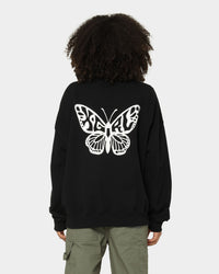 X-Girl Women's Butterfly Crewneck Black