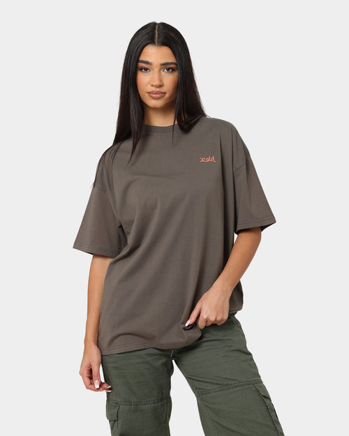 X-Girl Women's Butterfly T-Shirt Brown