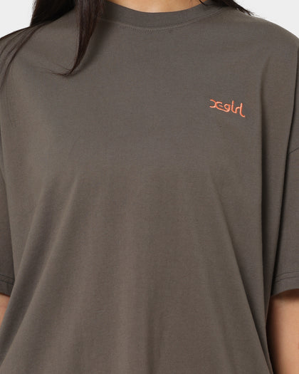 X-Girl Women's Butterfly T-Shirt Brown