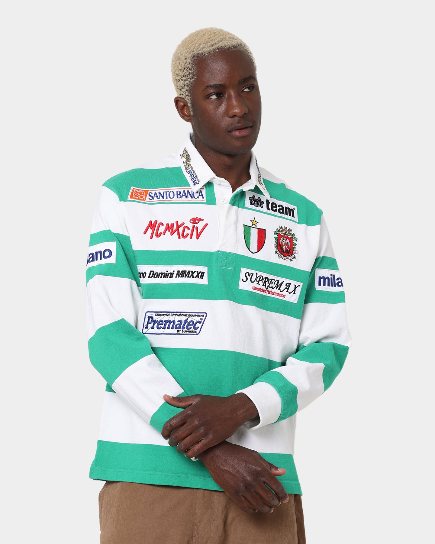 Supreme Stripe Rugby Jersey White | Culture Kings NZ