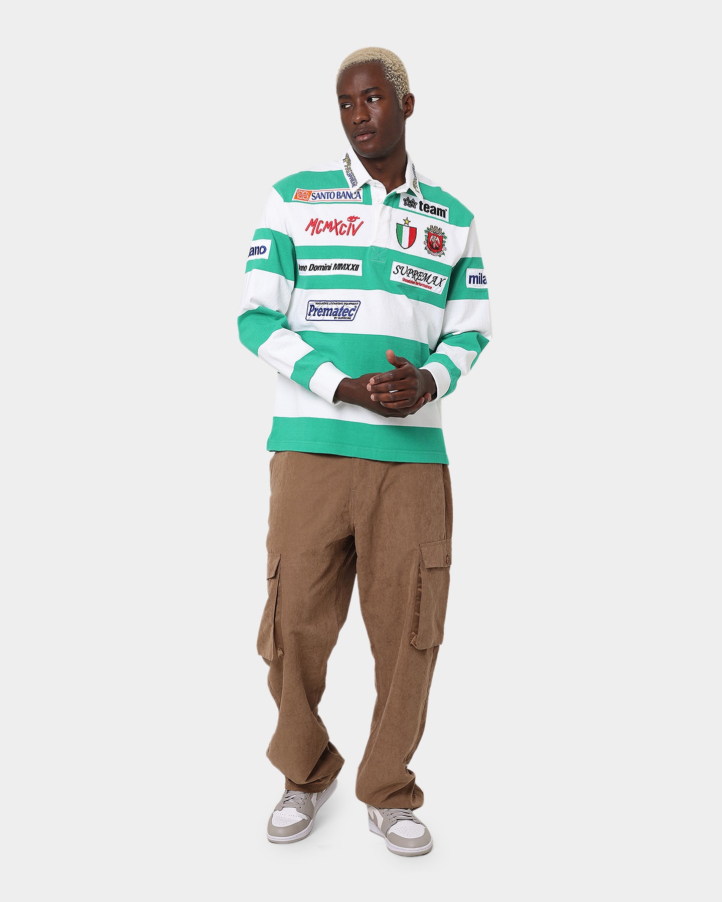 Supreme Stripe Rugby Jersey White | Culture Kings NZ
