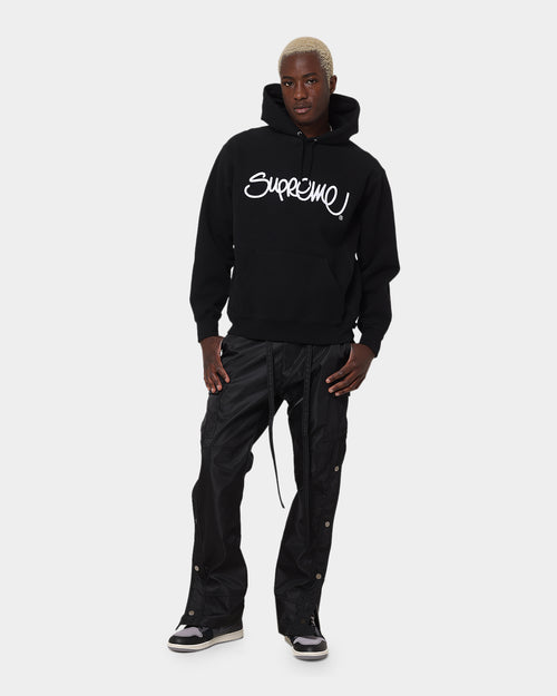 Supreme Raised Handstyle Hoodie Black