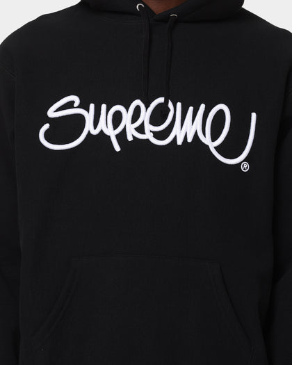 Supreme Raised Handstyle Hoodie Black