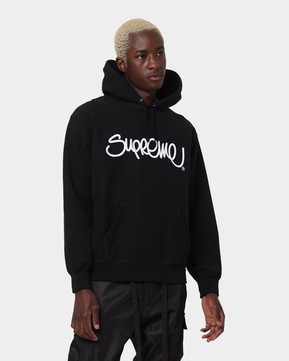 Supreme Raised Handstyle Hoodie Black
