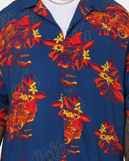 Loiter Motorsport Ultra Button Up Shirt Blue/Red