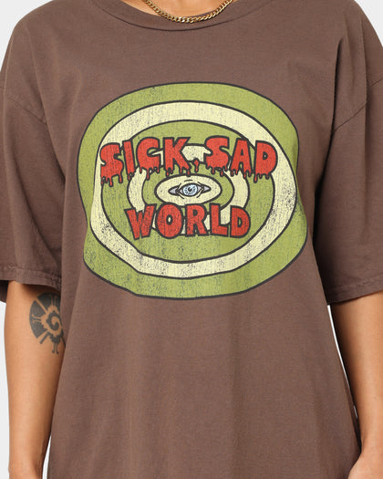 American Thrift X Daria Sick Sad World T-Shirt Brown