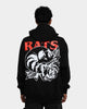 Rats Get Fat Skull Rose Hoodie Black