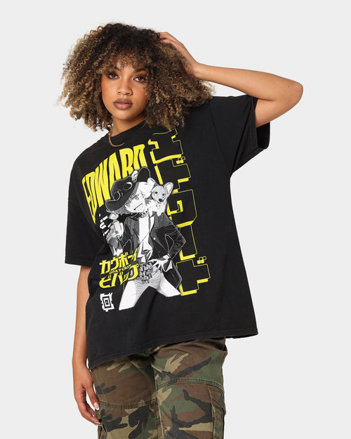 Goat Crew X Cowboy Bebop Edward Vintage T-Shirt Washed Black