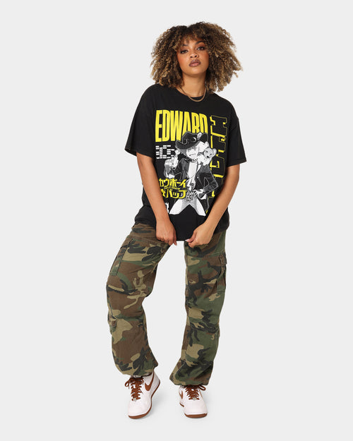 Goat Crew X Cowboy Bebop Edward Vintage T-Shirt Washed Black