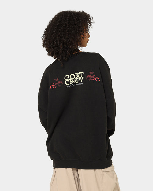 Goat Crew Too Weird To Live Vintage Crewneck Black Wash