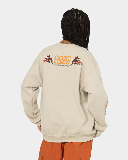 Goat Crew Too Weird To Live Vintage Crewneck Off White