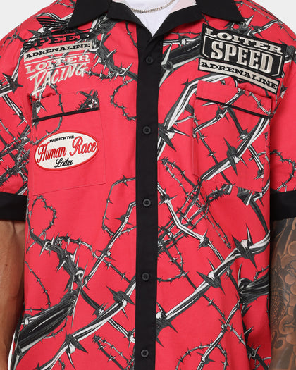 Loiter Daytona Mechanic Button Up Shirt Red