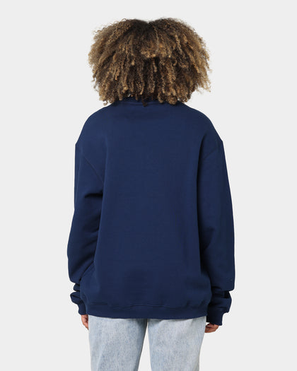 National Collegiate Athletic Association Michigan Wolverines Team Logo Chenille Crewneck Navy