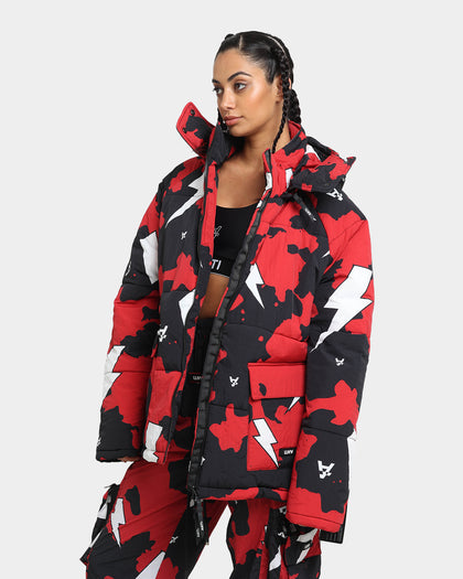 The Anti Order Storm Camo Puffer Jacket Black/Red/White