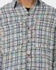 MNML Raw Edge Flannel Shirt Blue/White
