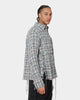 MNML Raw Edge Flannel Shirt Blue/White
