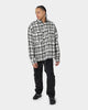 MNML Raw Edge Flannel Shirt Grey/White